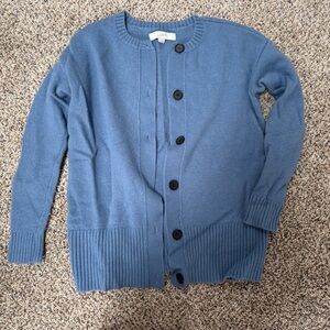 LOFT Blue Button-Up Sweater